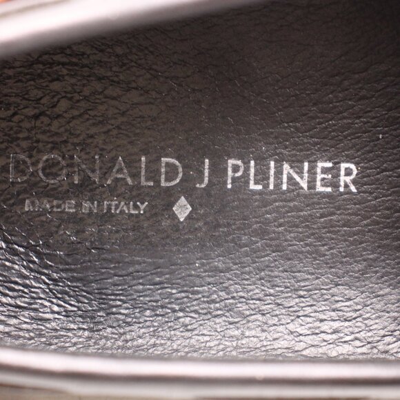 Donald J Pliner HEARST  Men\'s Size 7 Black Leather Driver Bow Loafer Shoes